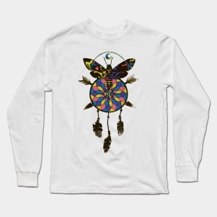 Colorful Moth Dreamcatcher Butterfly Dream Catcher Long Sleeve T-Shirt